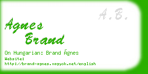 agnes brand business card